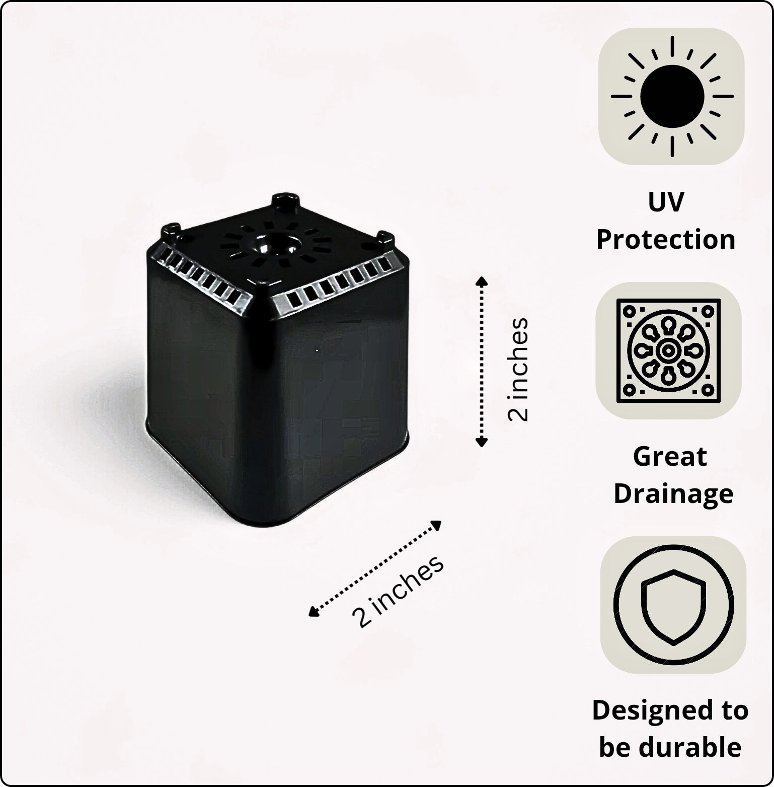 2 inch plastic pots (pack of 100)