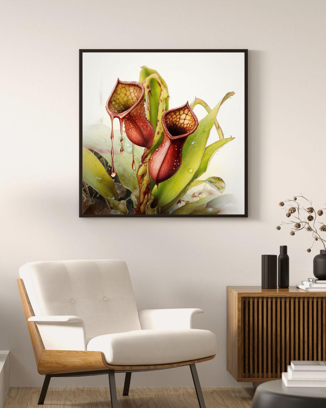 Drippy Pitcher plant concept art (12x12 inch)